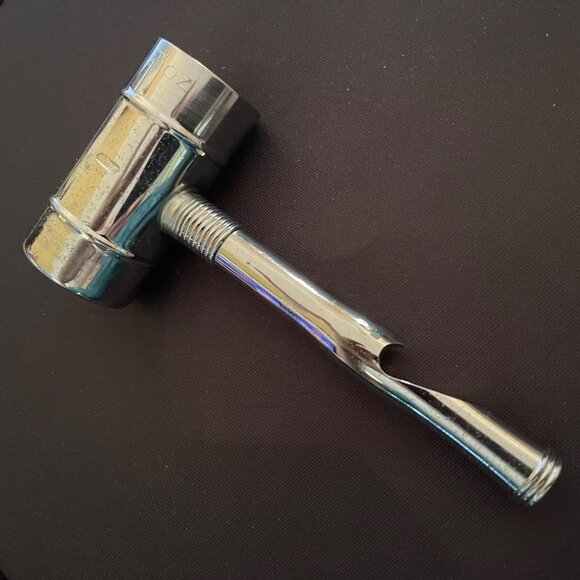 Vintage Bar Tool Ice Hammer Jigger Bottle Opener Shot Measure Chrome Plated 6" - Picture 3 of 12